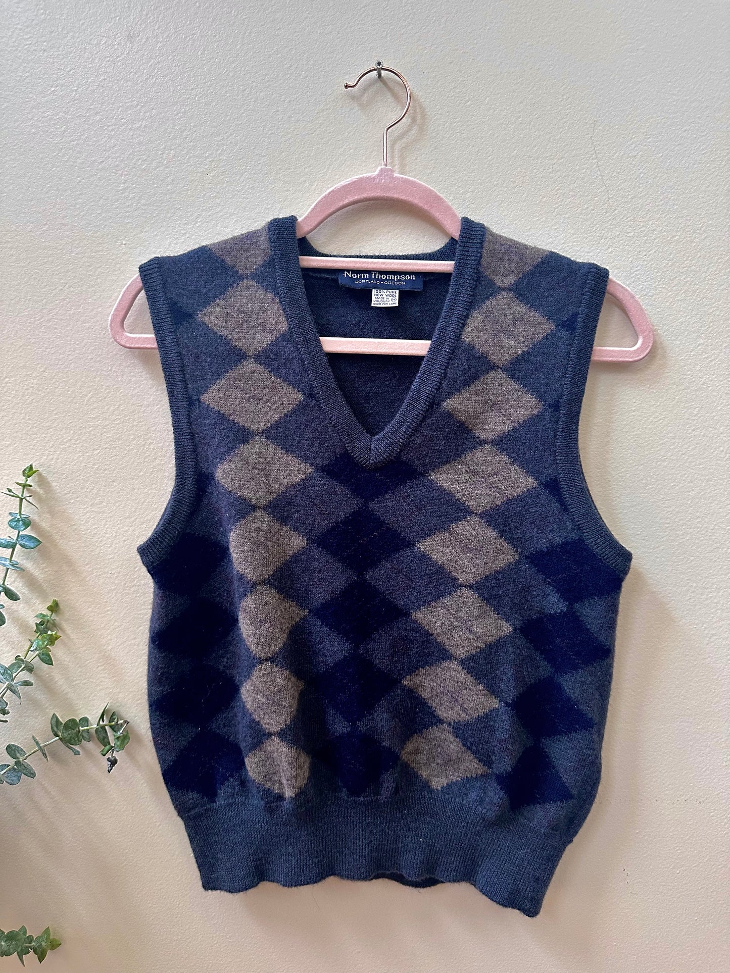 Vintage Norm Thompson Argyle Vest